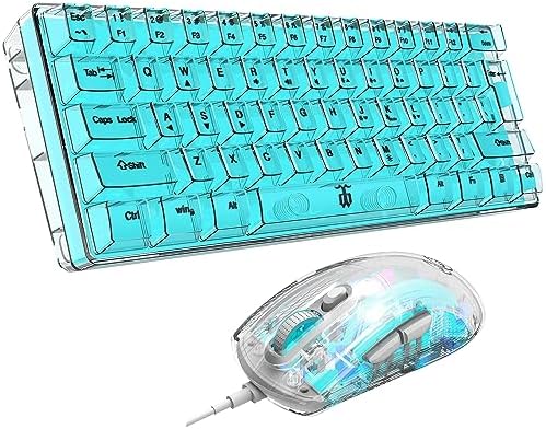 Snpurdiri 60% Wired Gaming Keyboard, RGB Backlit,Ultra-Compact Mini Keyboard with Detachable Cable,Black and White Color